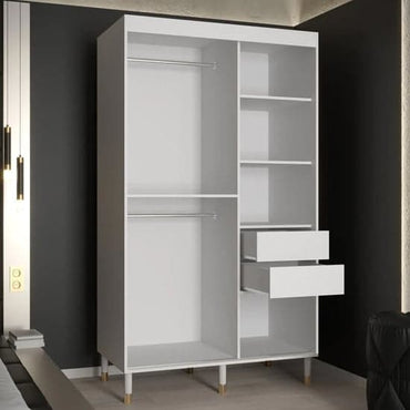 Barrie I Mirrored Sliding Wardrobe | White | Mirror | 2 Doors | 120cm