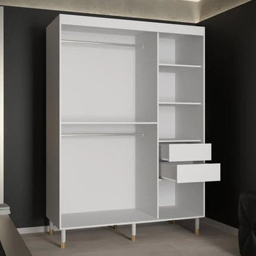 Barrie I White Mirrored Sliding Wardrobe | 2 Doors | 150cm