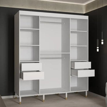 Barrie I Mirrored Sliding Wardrobe | White | Mirror | 2 Doors | 180cm