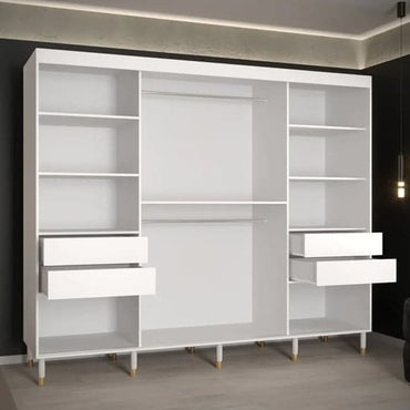 White 250cm Barrie I Sliding Wardrobe | Mirror | 3 Doors