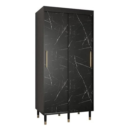 Barrie Wooden Wardrobe With Sliding 2 Doors 100cm In Black