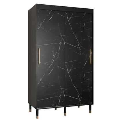 Barrie Wooden Wardrobe With Sliding 2 Doors 120cm In Black