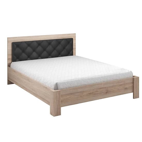 San Remo Oak King Size Bed with Black Basalt Wood Finish