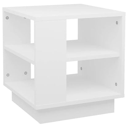 Modern White Wooden Coffee Table with Undershelf for Living Room