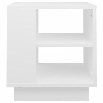 Modern White Wooden Coffee Table with Undershelf for Living Room