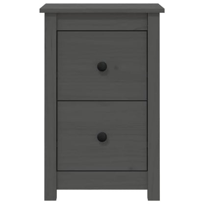 Beale Pine Wood Bedside Cabinet With 2 Drawers In Grey