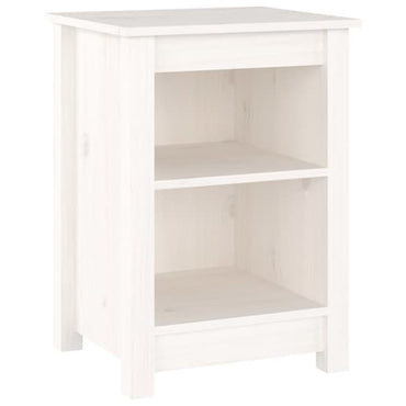 FURCO White Pine Wood Nightstand with 2 Shelves for Bedroom Storage