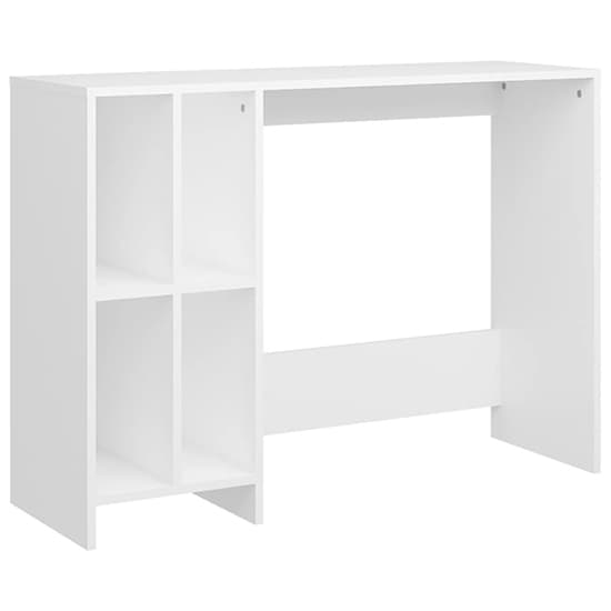 FURCO Becker Compact White Wooden Laptop Desk with 4 Shelves for Home Office