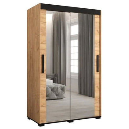 Beilla III Mirrored Sliding Wardrobe | Golden Oak | Mirror | 2 Doors | 120cm