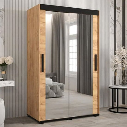 Beilla III Mirrored Sliding Wardrobe | Golden Oak | Mirror | 2 Doors | 120cm