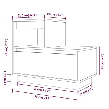 Belay Pinewood Bedside Cabinet With 1 Drawer In Black