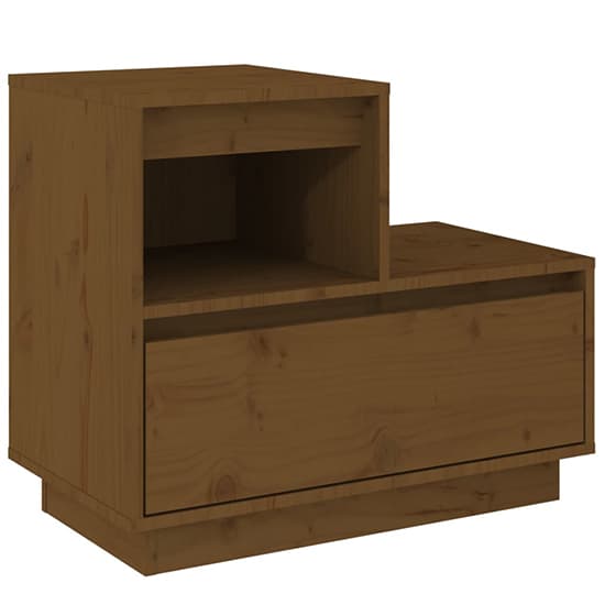 Belay Pinewood Bedside Cabinet With 1 Drawer In Honey Brown