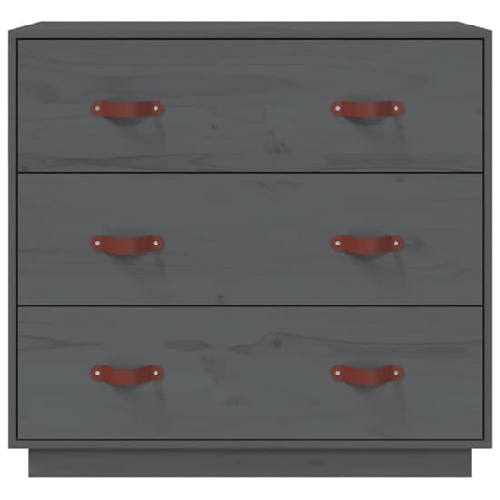 Belint Solid Pine Wood Chest Of 3 Drawers In Grey