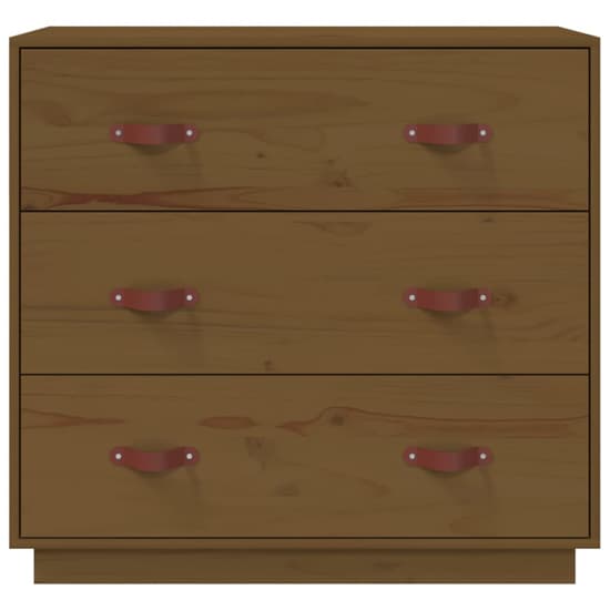 Belint Solid Pine Wood Chest Of 3 Drawers In Honey Brown