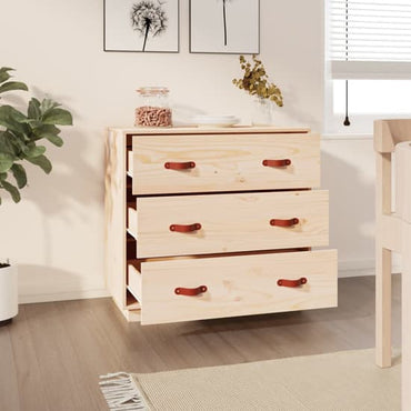 Belint Solid Pine Wood Chest Of 3 Drawers In Natural