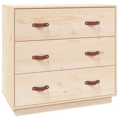 Belint Solid Pine Wood Chest Of 3 Drawers In Natural