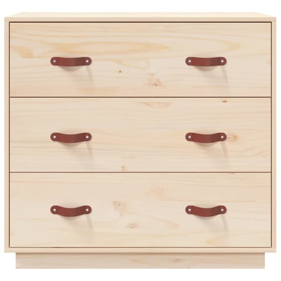 Belint Solid Pine Wood Chest Of 3 Drawers In Natural