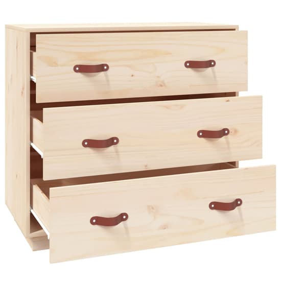 Belint Solid Pine Wood Chest Of 3 Drawers In Natural