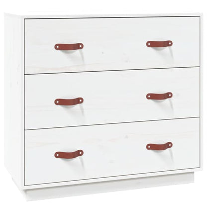 Belint Solid Pine Wood Chest Of 3 Drawers In White