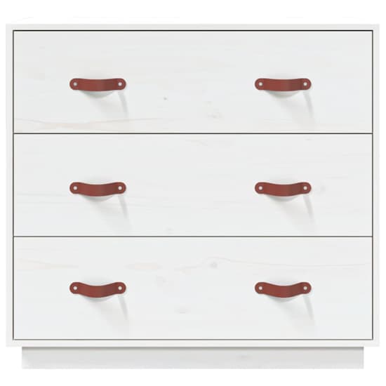 Belint Solid Pine Wood Chest Of 3 Drawers In White