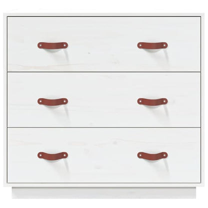 Belint Solid Pine Wood Chest Of 3 Drawers In White