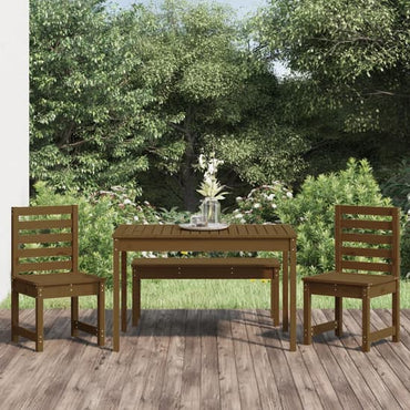 Belton Solid Wood Pine 4 Piece Garden Dining Set In Honey Brown