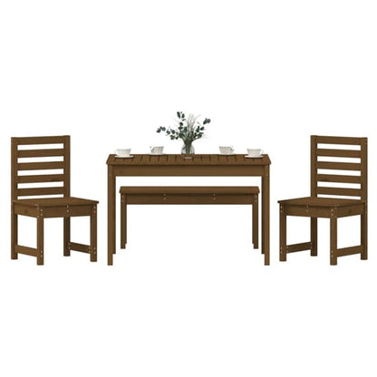 Belton Solid Wood Pine 4 Piece Garden Dining Set In Honey Brown