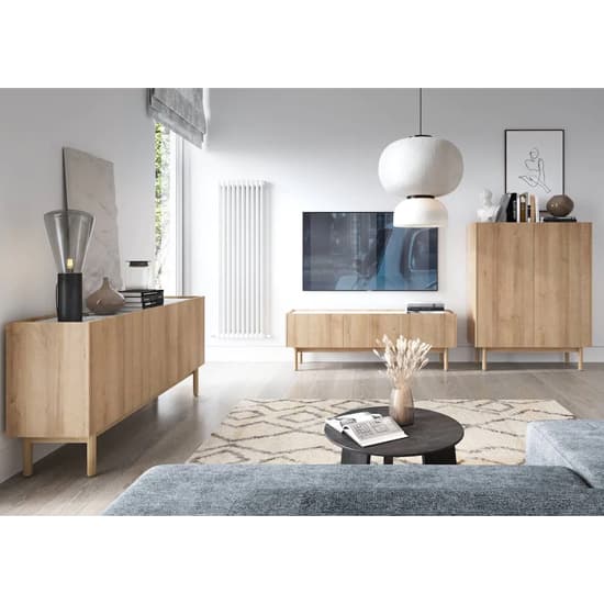 Belton Wooden Sideboard Large With 3 Doors In Riviera Oak