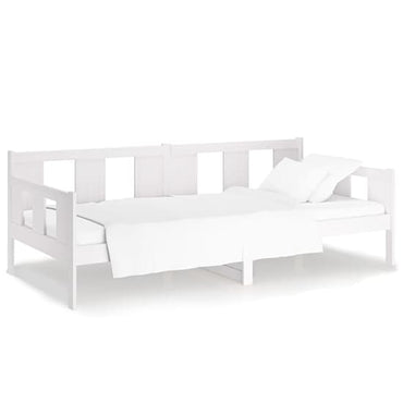 FURCO Bente White Solid Pinewood Day Bed - Versatile Sofa & Bed Combo