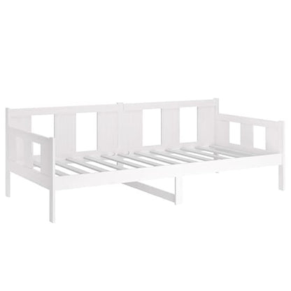 FURCO Bente White Solid Pinewood Day Bed - Versatile Sofa & Bed Combo