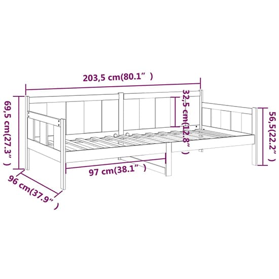 FURCO Bente White Solid Pinewood Day Bed - Versatile Sofa & Bed Combo