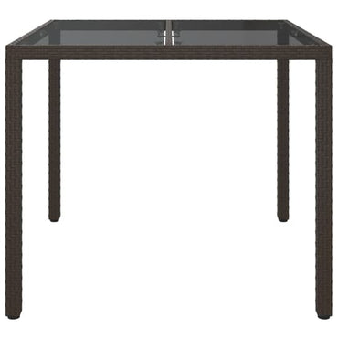 Bexter Glass Top Garden Dining Table Square In Brown