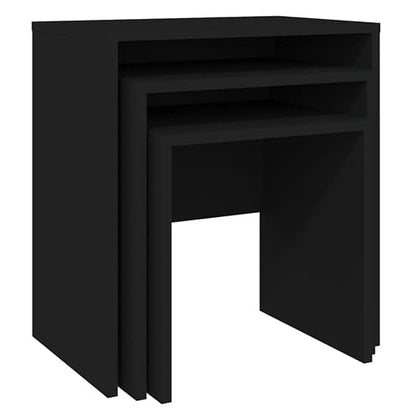 Bienne Black Nesting Tables Set of 3 – Versatile Wooden Coffee Tables for Living Room and Office