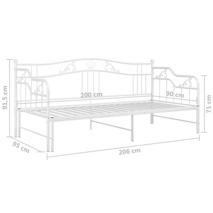 Bijan Pull-Out Metal Frame Single Sofabed In White