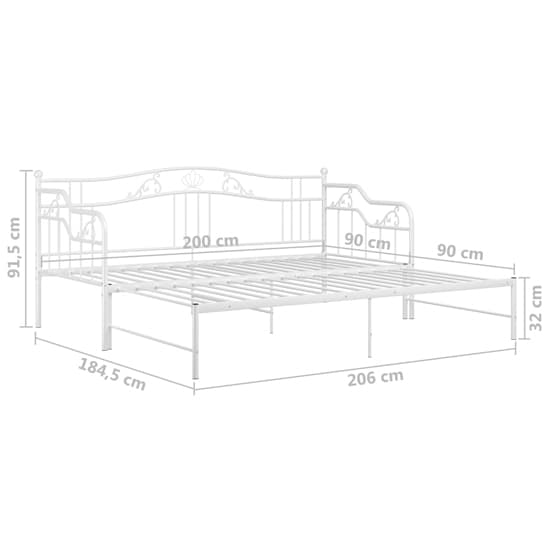 Bijan Pull-Out Metal Frame Single Sofabed In White