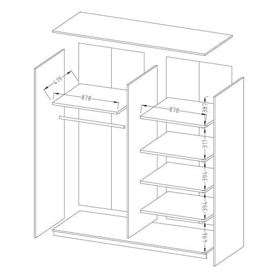 Biloxi 180cm Mirrored Sliding Wardrobe | Monastery Oak | Mirror | 2 Doors | 180cm