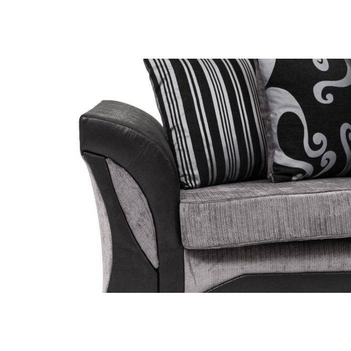 Faro 3 Seater Sofa - Black Fabric