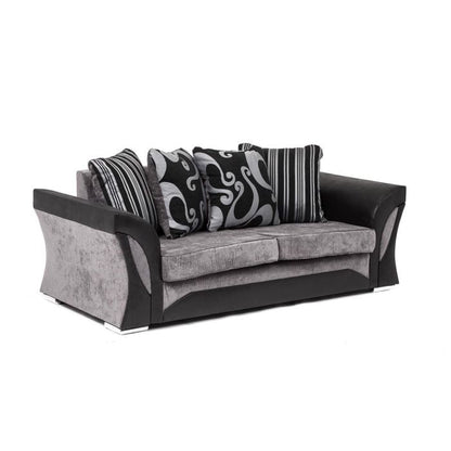 Faro 3 Seater Sofa - Black Fabric