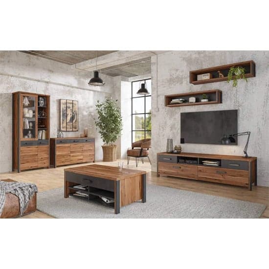 Blois Wooden Sideboard With 3 Doors 3 Drawers In Royal Oak