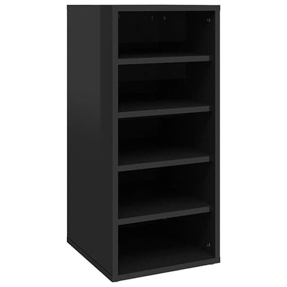 FURCO Black High Gloss Shoe Storage Rack with 5 Shelves - Durable and Stylish Organizer for Bedroom and Hallway