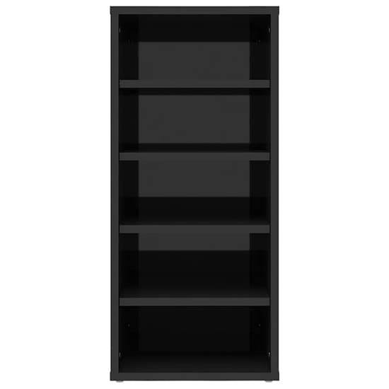 FURCO Black High Gloss Shoe Storage Rack with 5 Shelves - Durable and Stylish Organizer for Bedroom and Hallway