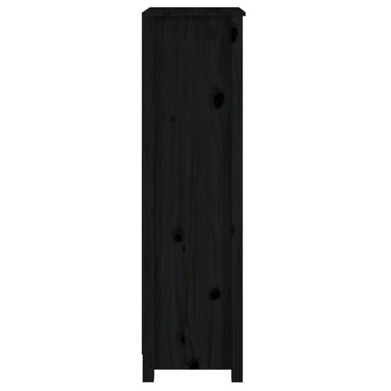 Black Pinewood Bookcase with 3 Shelves for Modern Home Decor