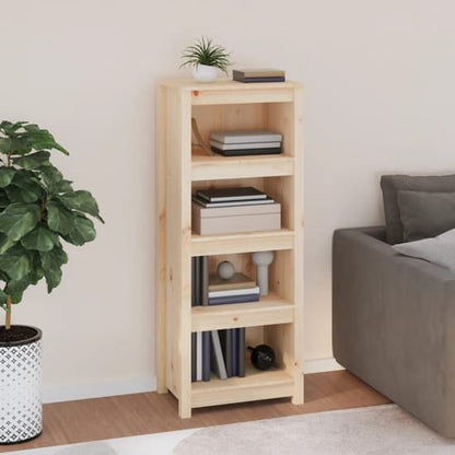 Brown Pinewood Bookcase with 3 Shelves for Home and Office Storage