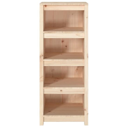 Brown Pinewood Bookcase with 3 Shelves for Home and Office Storage