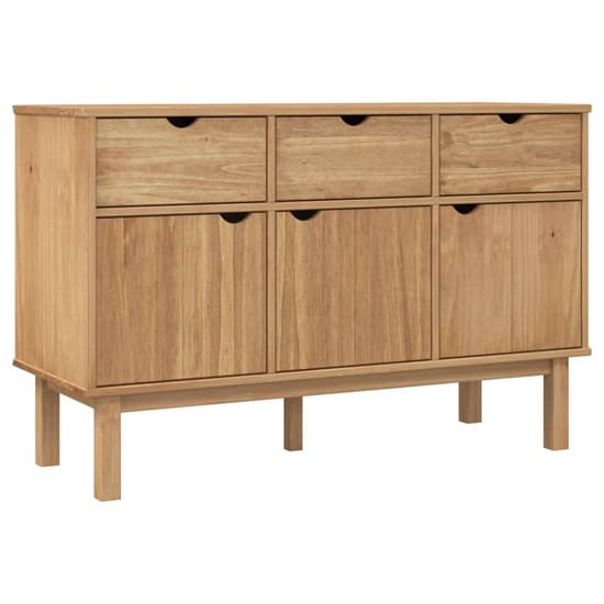 Bridie Pinewood Sideboard With 3 Doors 3 Drawers In Brown