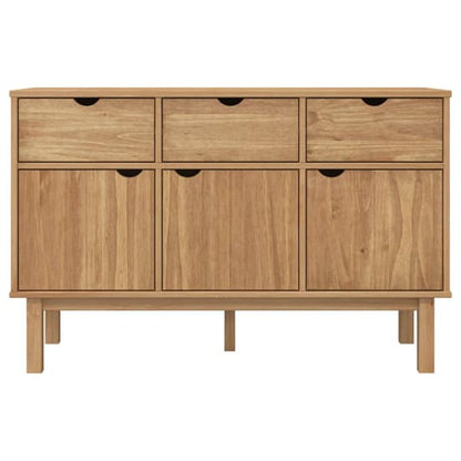 Bridie Pinewood Sideboard With 3 Doors 3 Drawers In Brown