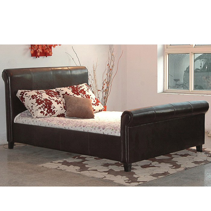 Zinck Black Leather Effect King Size Bed Frame - Classic Elegance for Luxurious Bedrooms