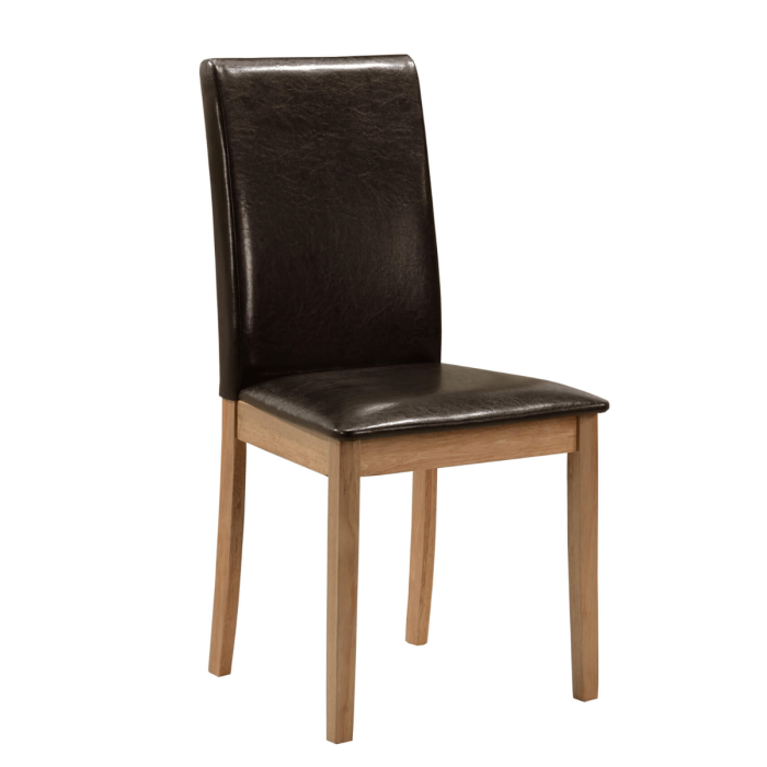 Elegant Brown Solid Rubberwood Dining Chairs Set of 2 - Tenby Chic Comfort & Style