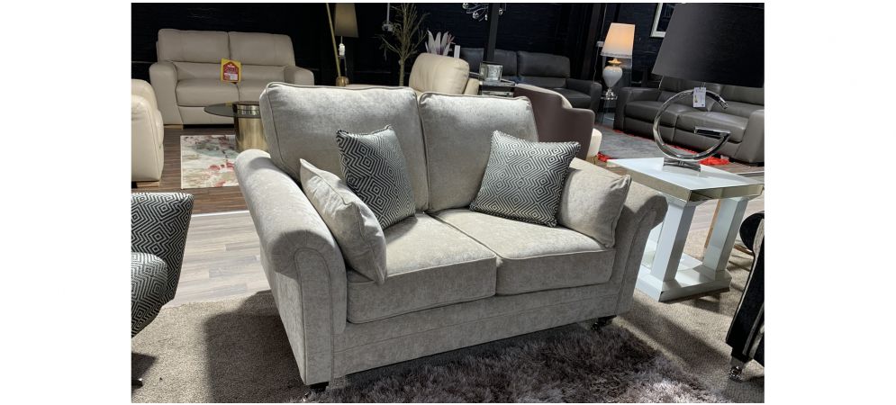 Beige Fabric 3+2 Sofa Set with Chrome Legs and Hardwood Frame, Available in Multiple Fabrics