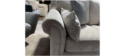 Beige Fabric 3+2 Sofa Set with Chrome Legs and Hardwood Frame, Available in Multiple Fabrics